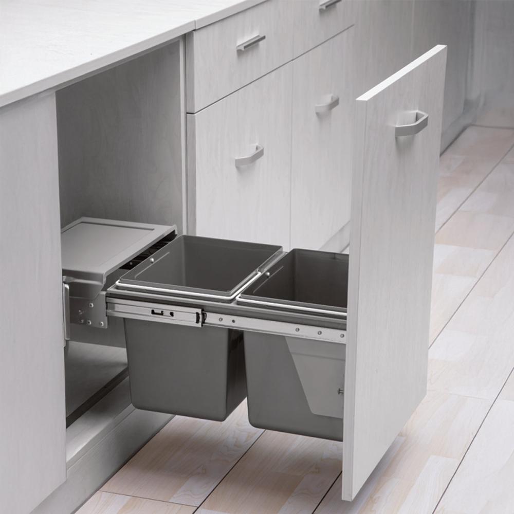 Thùng rác lắp âm tủ đặt bên dưới chậu rửa có giảm chấn - Viola