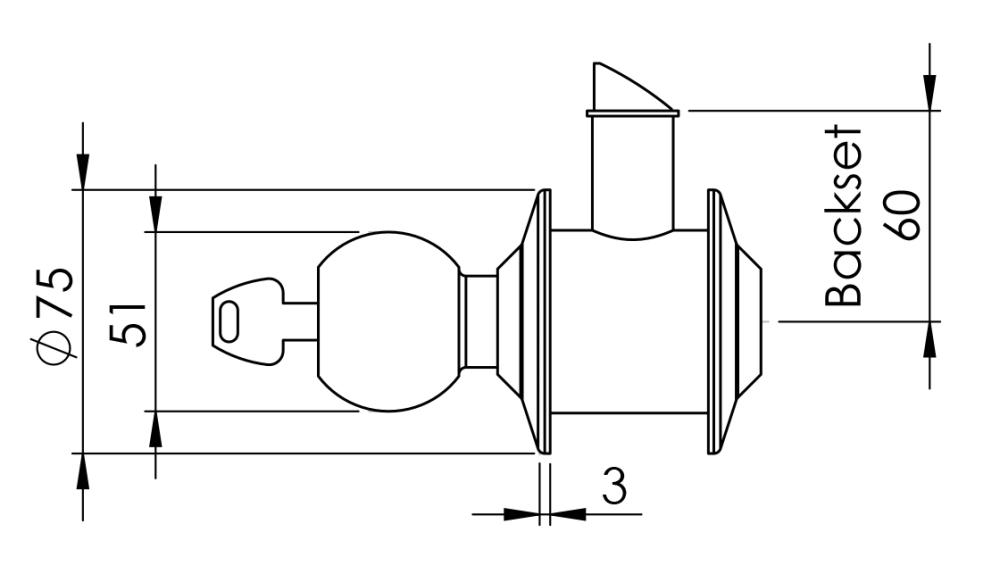 Tay nắm tròn 1 đầu chìa