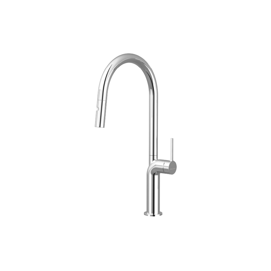 Vòi rửa chén nóng lạnh dây rút đồng thau chrome