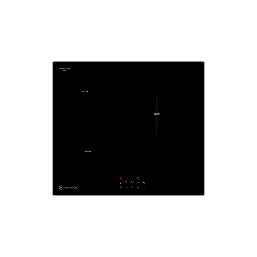 Bếp từ 3 vùng nấu 59cm