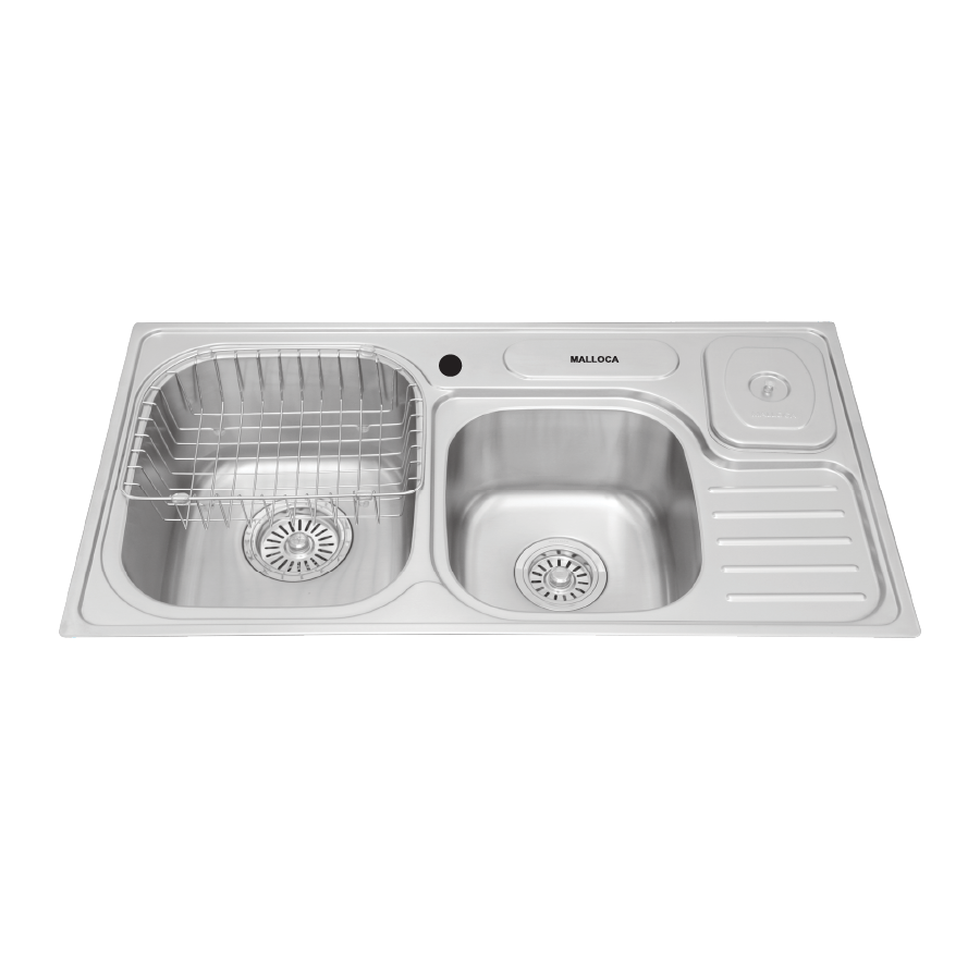Chậu rửa chén 2 hố inox 304 kích thước 87.5cm