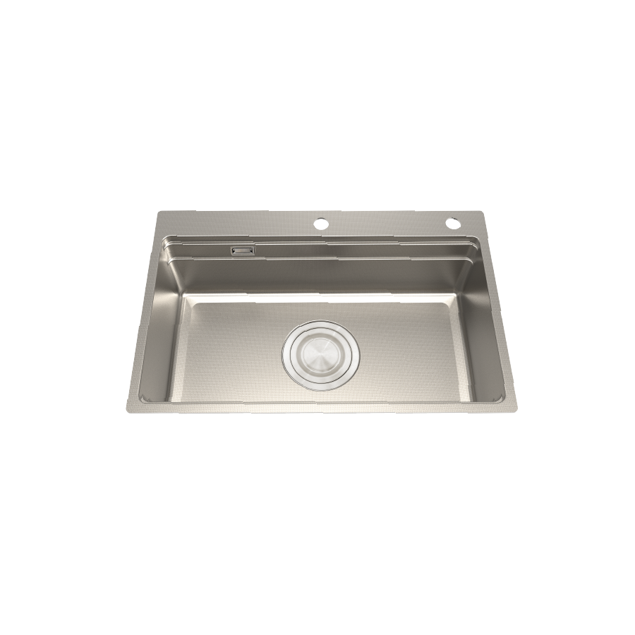 Chậu rửa chén 1 hố inox 304 linen kích thước 76cm
