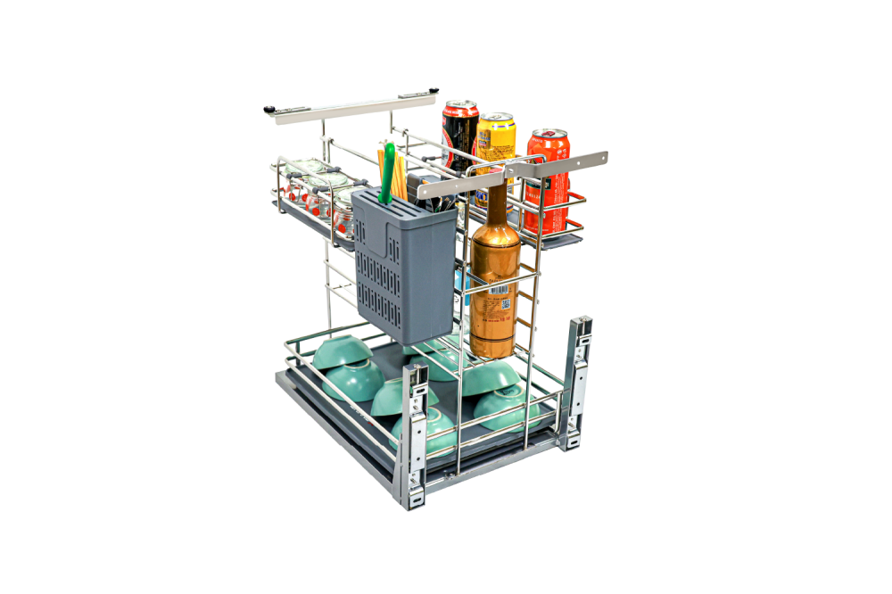 Giá dao thớt gia vị 300mm Inox 304 nan Oval GrandX XK.35M