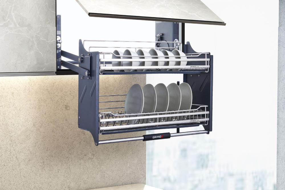 Giá bát nâng hạ 700mm khung rổ Inox 304 nan dẹt GrandX XL.70S2
