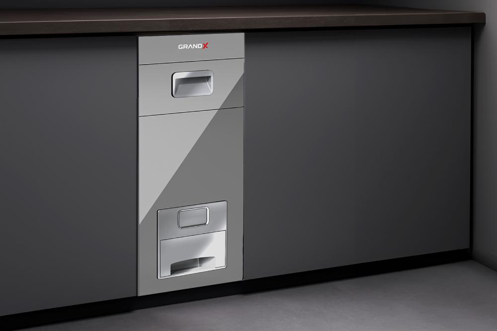Thùng gạo mặt gương nút nhấn 300mm inox GrandX XR.G302M