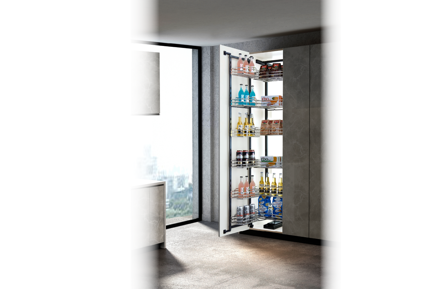 Tủ đồ khô 6 tầng 600mm Inox 304 nan Oval GrandX XPR.600M cánh mở